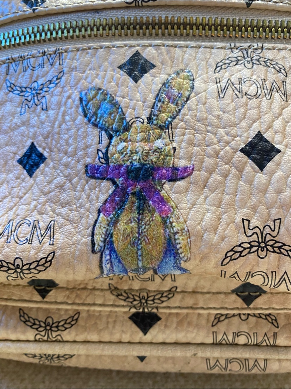 🛍️MCM Authentic Limited Edition Visetos Stark Rabbit Backpack Vintage 2017 - Picture 4 of 12